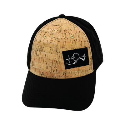 Alaska Hat, Low Profile, Ponytail, Snapback Hat, Cork, Black, Mens Hat, Womens Hat, Front Picture 