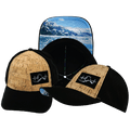 Alaska Hat - Low Profile - Ponytail - Cork - Black - Laser Mesh