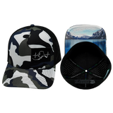 Alaska Hat, Trucker Hat, Snapback Hat, Camo, White, Blue, Gray, Black, Mens Hat, Womens Hat, Main Picture