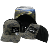 Alaska Hat, Trucker Hat, Snapback Hat, Soft Charcoal Camo, Black, Mens Hat, Womens Hat, Main Picture