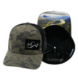 Alaska Hat, Trucker Hat, Snapback Hat, Soft Charcoal Camo, Black, Mens Hat, Womens Hat, Main Picture