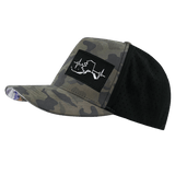 Alaska Hat, Trucker Hat, Snapback Hat, Soft Charcoal Camo, Black, Mens Hat, Womens Hat, Side Picture