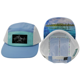 Beach Hat, 5 Panel Hat, Snapback, Baby Blue, Mint, White, Mens Hat, Womens Hat, Main Picture