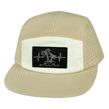 Beach Hat, 5 Panel Hat, Snapback, Sand, White, Mens Hat, Womens Hat, Front Picture