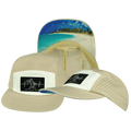 Beach Hat - 5 Panel - Sand / White - Laser Mesh