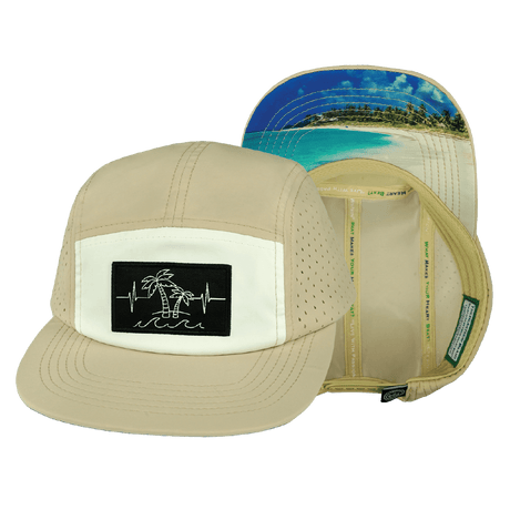 Beach Hat, 5 Panel Hat, Snapback, Sand, White, Mens Hat, Womens Hat, Main Picture
