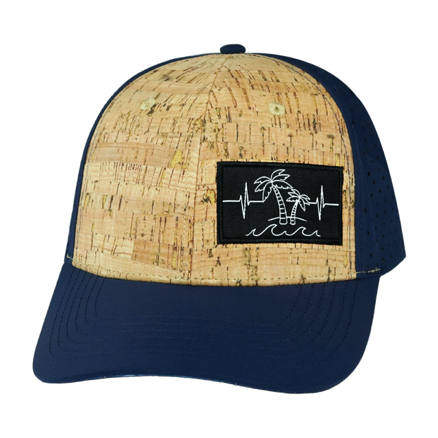 Beach Hat, Baseball Hat, Snapback Hat, Cork, Dark Blue, Mens Hat, Womens Hat, Front Picture