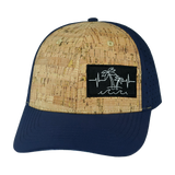 Beach Hat, Baseball Hat, Snapback Hat, Cork, Dark Blue, Mens Hat, Womens Hat, Front Picture