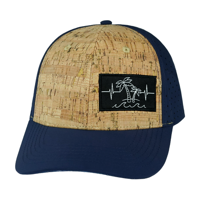 Beach Hat, Baseball Hat, Snapback Hat, Cork, Dark Blue, Mens Hat, Womens Hat, Front Picture