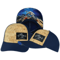 Beach Hat - Baseball Hat Fit - Cork - Dark Blue - Laser Mesh