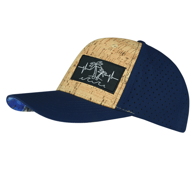 Beach Hat, Baseball Hat, Snapback Hat, Cork, Dark Blue, Mens Hat, Womens Hat, Side Picture
