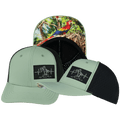 Beach Hat - Baseball Hat Fit - Sage Green / Black - Laser Mesh