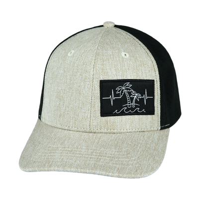 Beach Hat, Baseball Hat, Snapback Hat, Cream Hemp, Black, Mens Hat, Womens Hat, Front Picture