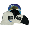 Beach Hat - Baseball Hat Fit - Cream Hemp / Black - Laser Mesh