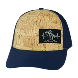Beach Hat, Baseball Hat, Snapback Hat, Cork, Dark Blue, Mens Hat, Womens Hat, Front Picture