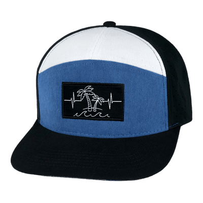 Beach Hat, Flat Bill, Snapback Hat, Mint, White, Mens Hat, Womens Hat, Corduroy, Black, Blue, White, Front Picture