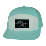 Beach Hat, Flat Bill, Snapback Hat, Mint, White, Mens Hat, Womens Hat, Front Picture