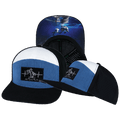 Beach Hat - Flat Bill - Corduroy - Black / Blue / White - Laser Mesh
