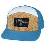 Beach Hat, Flat Bill, Snapback Hat, Mint, White, Mens Hat, Womens Hat, Cork, Blue, White, Front Picture 