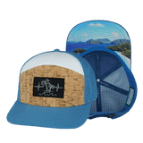 Beach Hat, Flat Bill, Snapback Hat, Mint, White, Mens Hat, Womens Hat, Cork, Blue, White, Main Picture 
