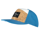 Beach Hat, Flat Bill, Snapback Hat, Mint, White, Mens Hat, Womens Hat, Cork, Blue, White, Side Picture 