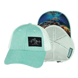 Beach Hat, Low Profile, Ponytail, Snapback Hat, Teal, White, Mens Hat, Womens Hat, Main Picture 