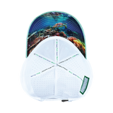Beach Hat, Low Profile, Ponytail, Snapback Hat, Teal, White, Mens Hat, Womens Hat, Underbill Picture 