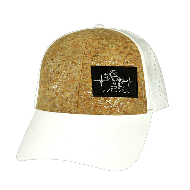 Beach Hat, Low Profile, Ponytail, Snapback Hat, Cork, White, Mens Hat, Womens Hat, Front Picture 