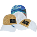 Beach Hat - Low Profile - Ponytail - Cork - White - Laser Mesh