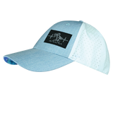 Beach Hat, Low Profile, Ponytail, Snapback Hat, Light Blue, White, Mens Hat, Womens Hat, Side Picture 