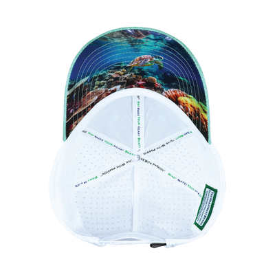 Beach Hat, Low Profile, Ponytail, Snapback Hat, Teal, White, Mens Hat, Womens Hat, Underbill 
Picture 