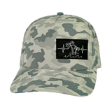 Beach Hat, Trucker Hat, Snapback Hat, Soft Gray Camo, Mens Hat, Womens Hat, Front Picture