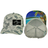 Beach Hat, Trucker Hat, Snapback Hat, Soft Gray Camo, Mens Hat, Womens Hat, Main Picture