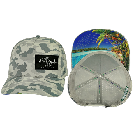 Beach Hat, Trucker Hat, Snapback Hat, Soft Gray Camo, Mens Hat, Womens Hat, Main Picture