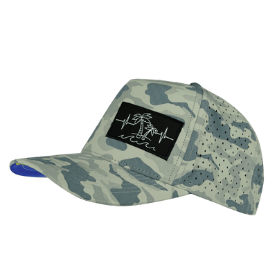 Beach Hat, Trucker Hat, Snapback Hat, Soft Gray Camo, Mens Hat, Womens Hat, Side Picture