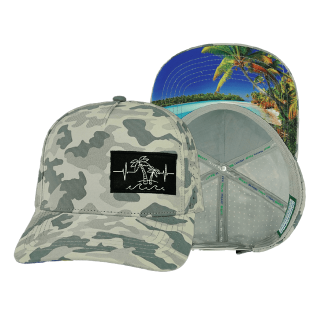 Beach Hat, Trucker Hat, Snapback Hat, Soft Gray Camo, Mens Hat, Womens Hat, Main Picture