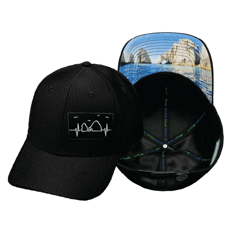 Cabo Hat, Athletiic Fit,  Airmesh, Snapback Hat, Black, Mens Hat, Womens Hat, Main Picture