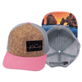 Cabo Hat - Baseball Hat Fit - Cork - Pink / Gray - Trucker Mesh