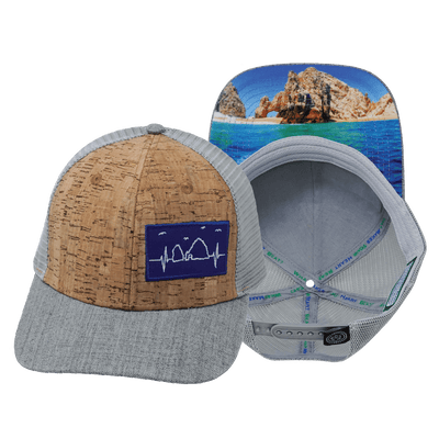 Cabo Hat — Baseball Hat Fit, Cork, Heather Gray / Gray, Trucker Mesh