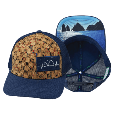 Cabo Hat — Baseball Hat Fit, Cork, Navy, Trucker Mesh