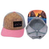 Cabo Hat, Baseball Hat, Snapback Hat, Cork, Pink, Gray, Mens Hat, Womens Hat, Main Picture