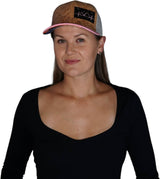 Cabo Hat, Baseball Hat, Snapback Hat, Cork, Pink, Gray, Mens Hat, Womens Hat, Woman In Hat Picture