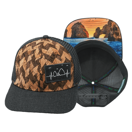 Cabo Hat, Baseball Hat, Snapback Hat, Cork, Charcoal Gray, Mens Hat, Womens Hat, Main Picture