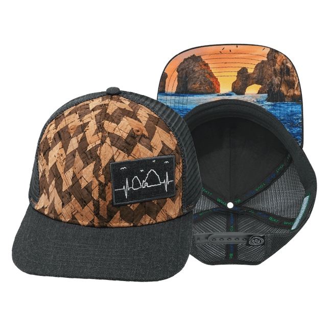 Cabo Hat, Baseball Hat, Snapback Hat, Cork, Charcoal Gray, Mens Hat, Womens Hat, Main Picture
