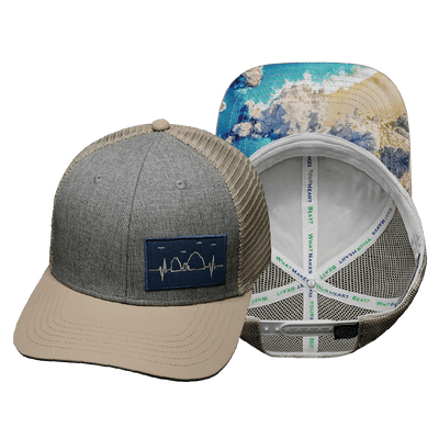 Cabo Hat — Baseball Hat Fit, Cream / Gray, Trucker Mesh