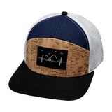 Cabo Hat, Flat Bill, Snapback Hat, Cork, Black, Navy, White, Mens Hat, Womens Hat, Front Picture