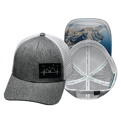 Cabo Hat — Low Profile, Gray / White, Trucker Mesh