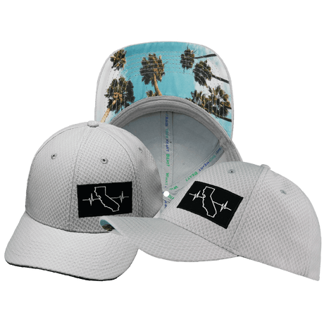 California Hat, Athletiic Fit,  Airmesh, Snapback Hat, Gray, Mens Hat, Womens Hat, Main Picture