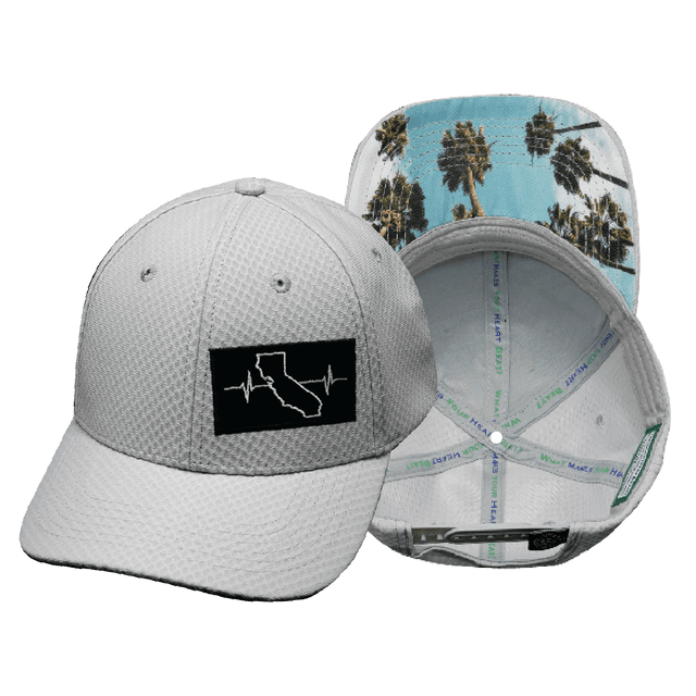 California Hat, Athletiic Fit,  Airmesh, Snapback Hat, Gray, Mens Hat, Womens Hat, Main Picture