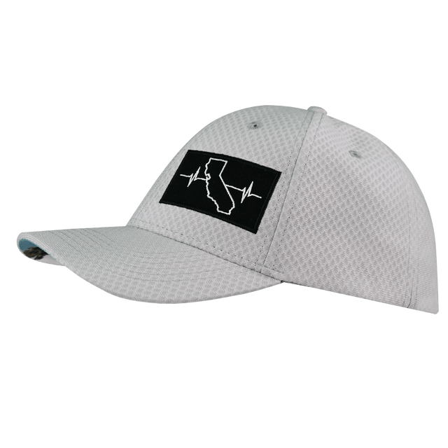 California Hat, Athletiic Fit,  Airmesh, Snapback Hat, Gray, Mens Hat, Womens Hat, Side Picture